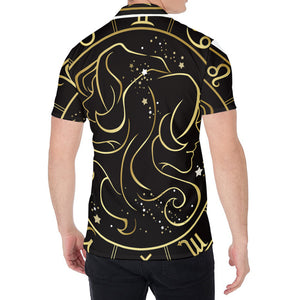 Gold And Black Gemini Sign Print Men's Shirt