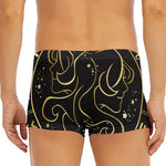 Gold And Black Gemini Sign Print Men's Short Boxer Briefs