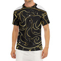 Gold And Black Gemini Sign Print Men's Short Sleeve Rash Guard