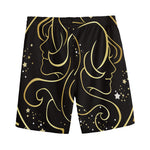 Gold And Black Gemini Sign Print Men's Sports Shorts