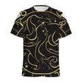 Gold And Black Gemini Sign Print Men's Athletic T-Shirt
