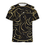 Gold And Black Gemini Sign Print Men's Sports T-Shirt