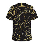 Gold And Black Gemini Sign Print Men's Sports T-Shirt