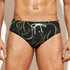 Gold And Black Gemini Sign Print Men's Swim Briefs