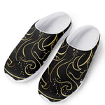Gold And Black Gemini Sign Print Mesh Casual Shoes