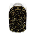 Gold And Black Gemini Sign Print Mesh Laundry Hamper