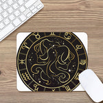 Gold And Black Gemini Sign Print Mouse Pad