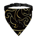 Gold And Black Gemini Sign Print Over The Collar Dog Bandana