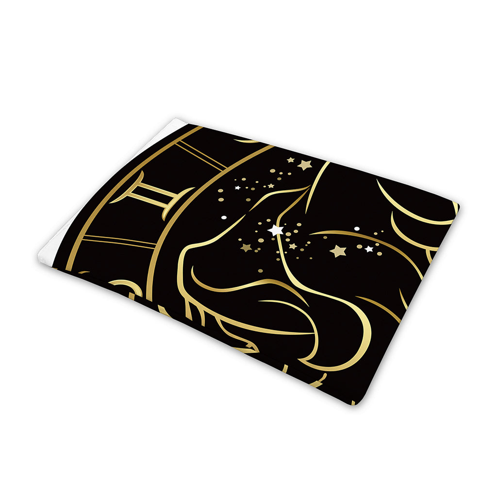 Gold And Black Gemini Sign Print Pet Cooling Mat Cover