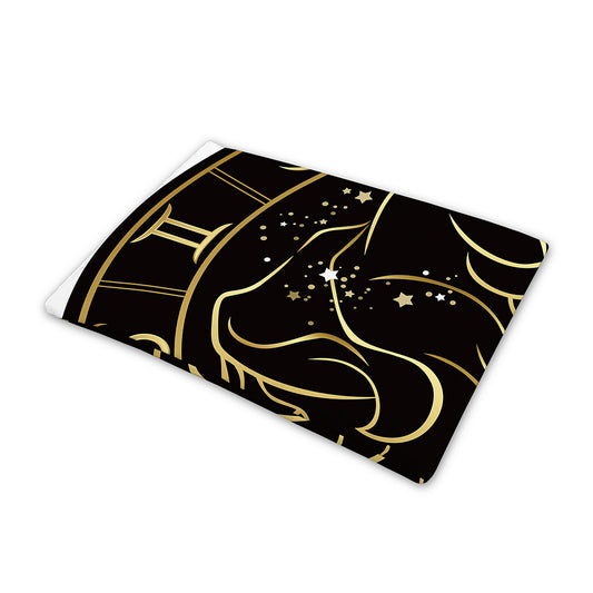 Gold And Black Gemini Sign Print Pet Cooling Mat Cover
