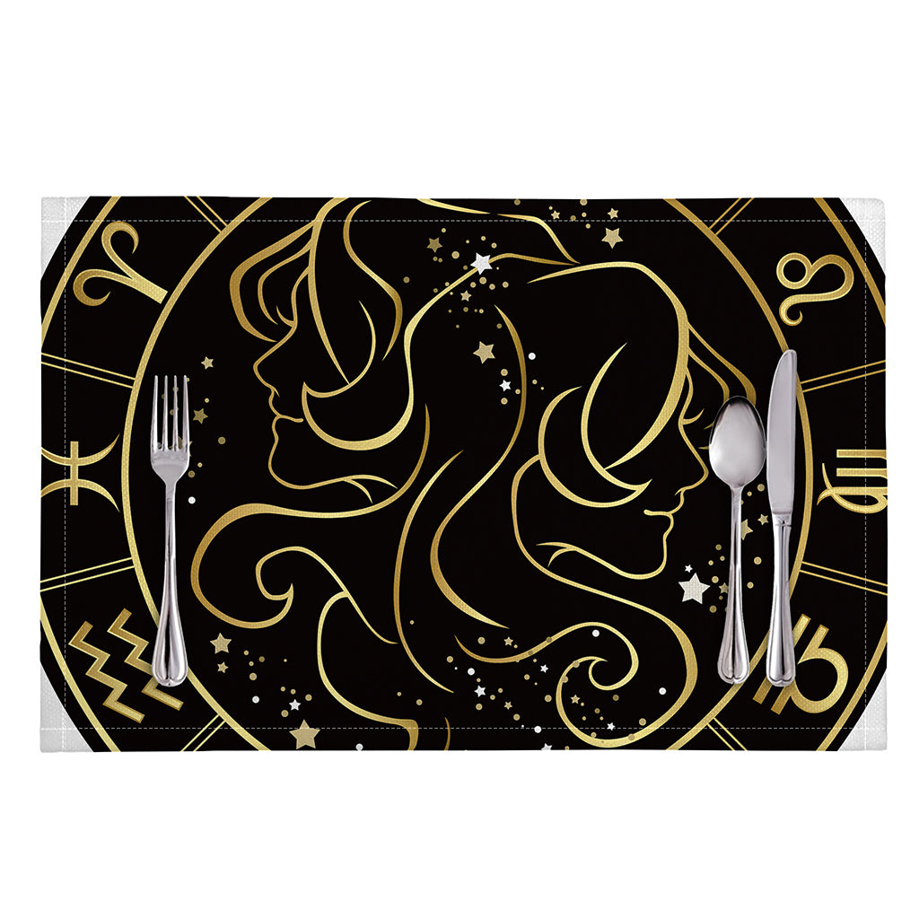 Gold And Black Gemini Sign Print Placemat