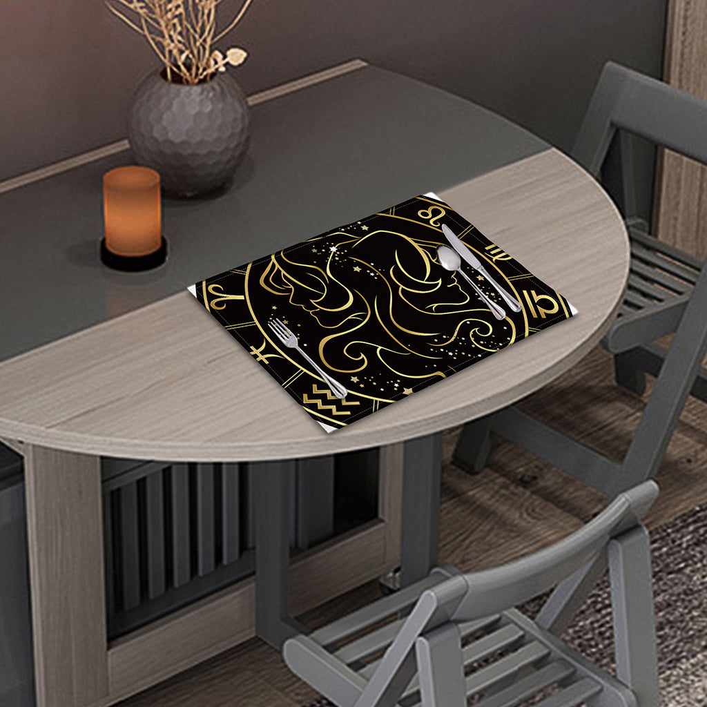 Gold And Black Gemini Sign Print Placemat