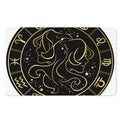 Gold And Black Gemini Sign Print Polyester Doormat