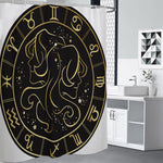 Gold And Black Gemini Sign Print Premium Shower Curtain