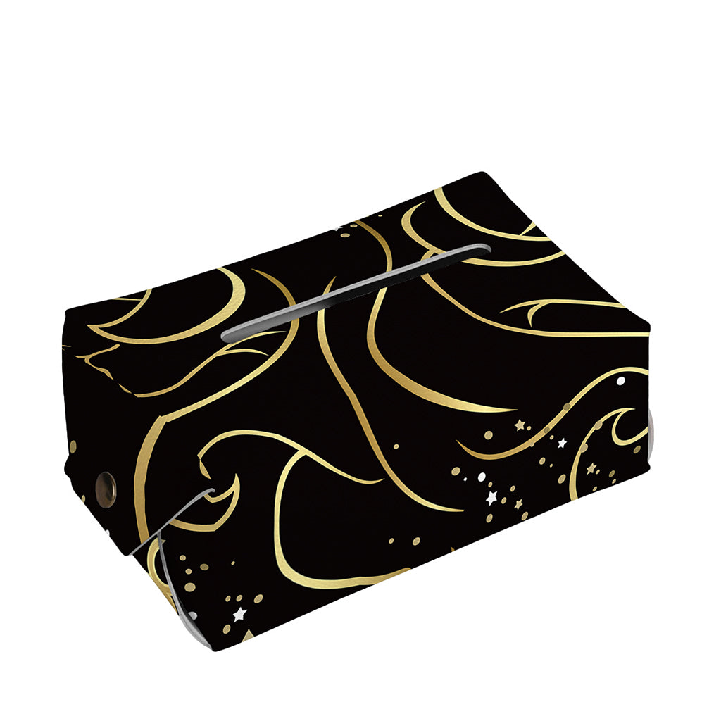 Gold And Black Gemini Sign Print Rectangle Tissue Box Cover