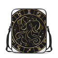 Gold And Black Gemini Sign Print Rectangular Crossbody Bag