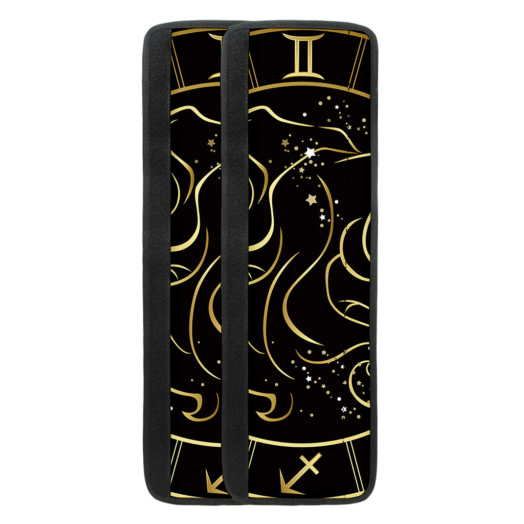 Gold And Black Gemini Sign Print Refrigerator Handle Covers
