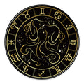 Gold And Black Gemini Sign Print Round Floor Mat