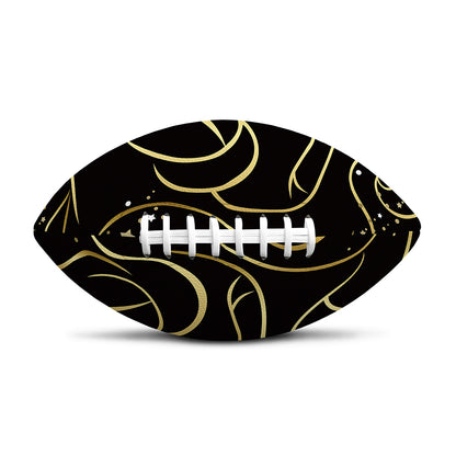 Gold And Black Gemini Sign Print Rugby Ball