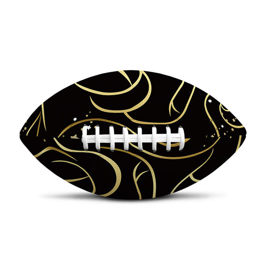 Gold And Black Gemini Sign Print Rugby Ball