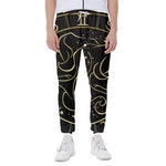 Gold And Black Gemini Sign Print Scuba Joggers