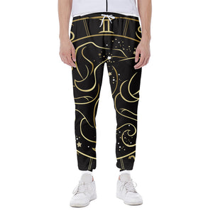 Gold And Black Gemini Sign Print Scuba Joggers