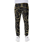 Gold And Black Gemini Sign Print Scuba Joggers