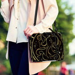 Gold And Black Gemini Sign Print Shoulder Strap Bible Bag