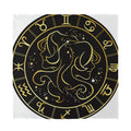 Gold And Black Gemini Sign Print Silk Bandana