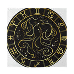 Gold And Black Gemini Sign Print Silk Bandana