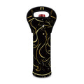 Gold And Black Gemini Sign Print Single Neoprene Wine Tote