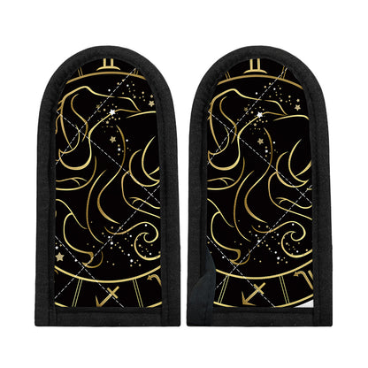 Gold And Black Gemini Sign Print Skillet Handle Cover