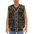 Gold And Black Gemini Sign Print Sleeveless Baseball Jersey