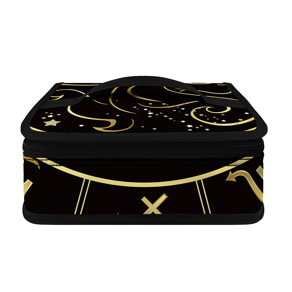 Gold And Black Gemini Sign Print Small Lunch Bag