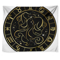 Gold And Black Gemini Sign Print Tapestry