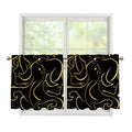Gold And Black Gemini Sign Print Tier Curtains