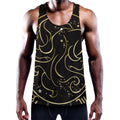 Gold And Black Gemini Sign Print Men's Workout Tank Top