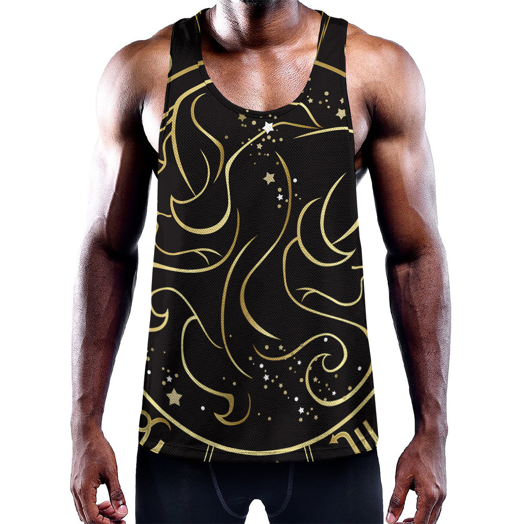 Gold And Black Gemini Sign Print Training Tank Top