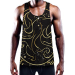 Gold And Black Gemini Sign Print Training Tank Top
