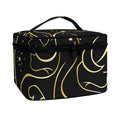 Gold And Black Gemini Sign Print Travel Makeup Bag