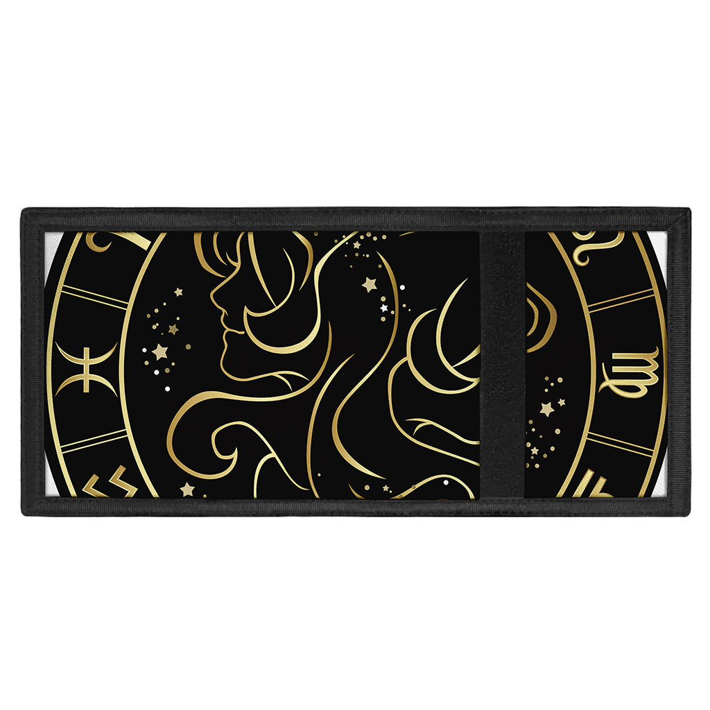 Gold And Black Gemini Sign Print Trifold Wallet