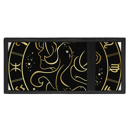 Gold And Black Gemini Sign Print Trifold Wallet