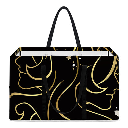 Gold And Black Gemini Sign Print Utility Tote Bag