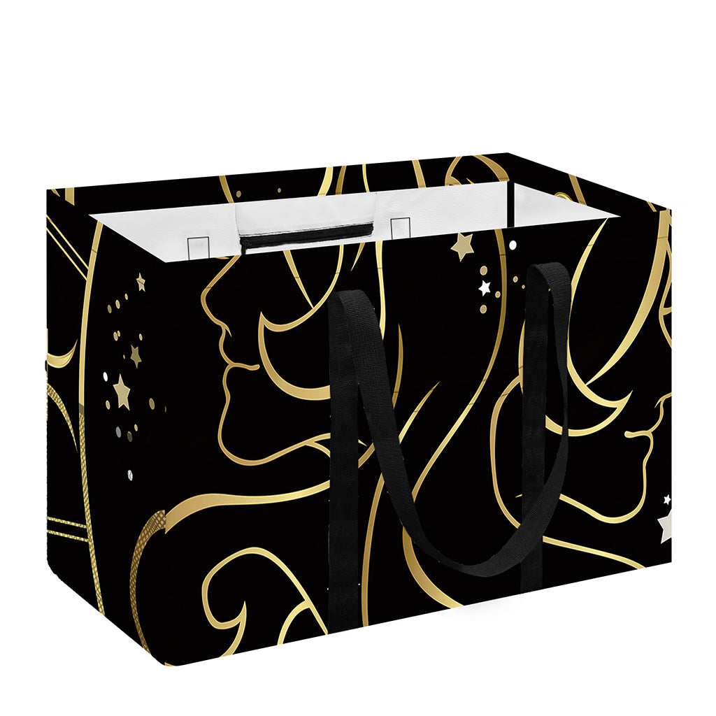 Gold And Black Gemini Sign Print Utility Tote Bag