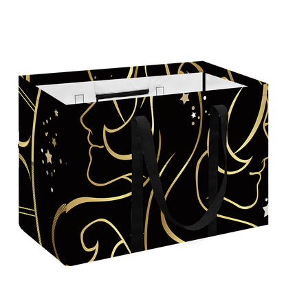 Gold And Black Gemini Sign Print Utility Tote Bag