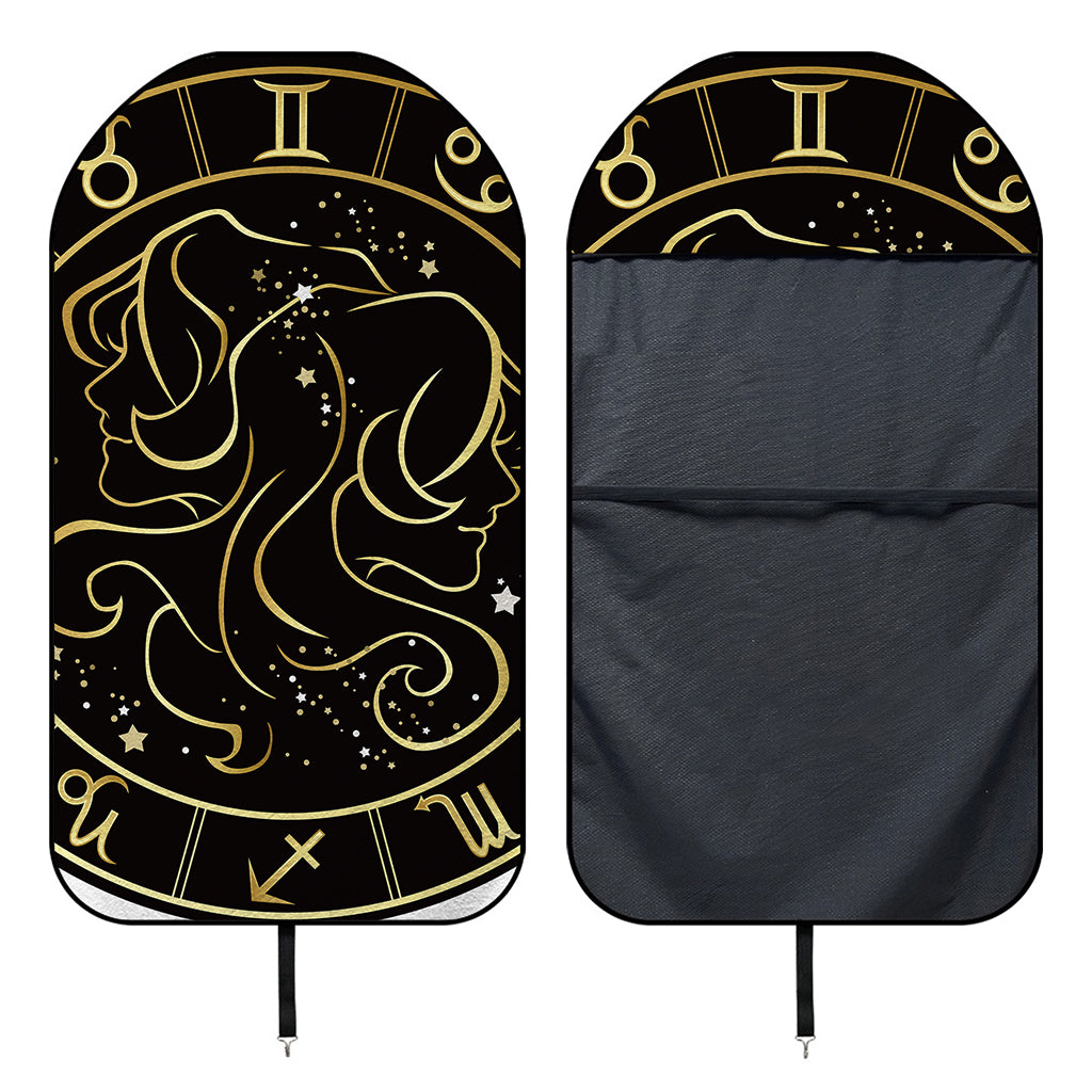Gold And Black Gemini Sign Print Waterproof Car Seat Cover