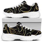 Gold And Black Gemini Sign Print White Chunky Shoes