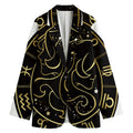 Gold And Black Gemini Sign Print Women's Blazer