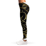 Gold And Black Gemini Sign Print Women's Leggings