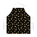 Gold And Black Heart Pattern Print Adjustable Apron